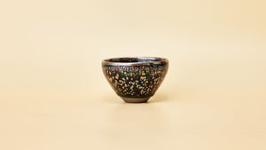Side view of Stellar Chrome handmade Jianzhan tea cup for Gongfu tea