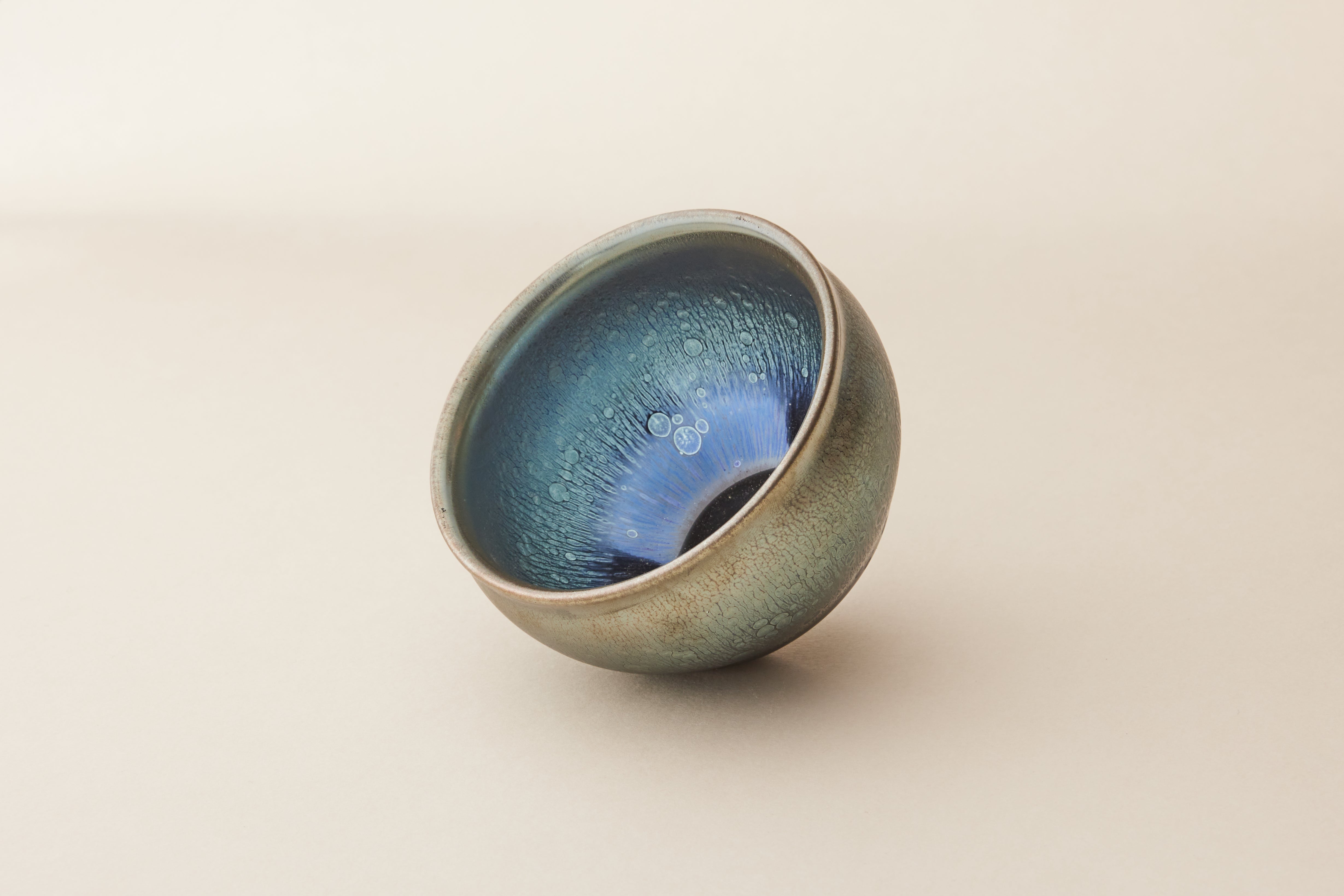 Stargazer Oilspot handmade Jianzhan tea cup with metallic oil spot Tenmoku glaze