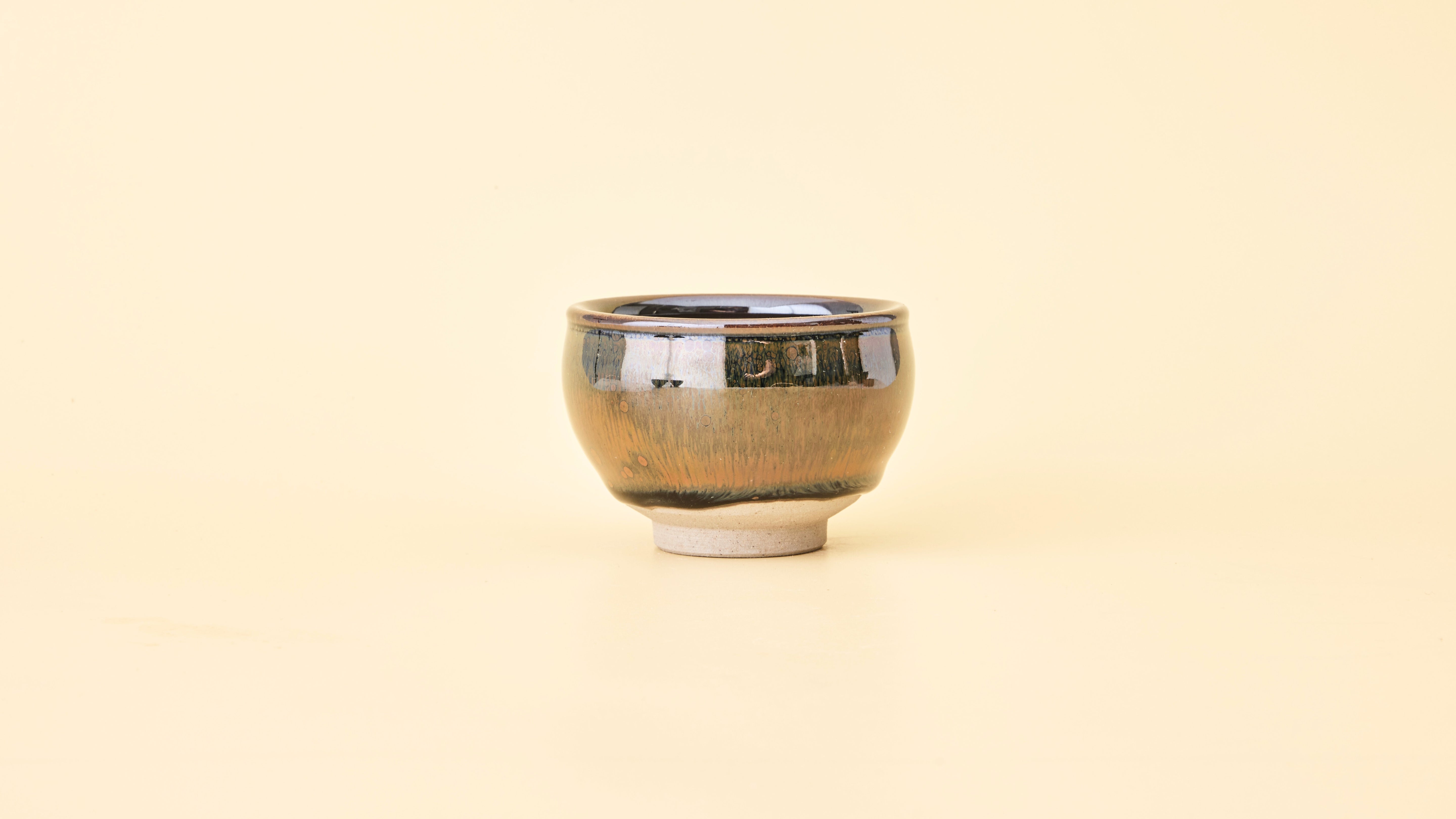 Side view of Ink Wash handmade Jianzhan tea cup for Gongfu tea