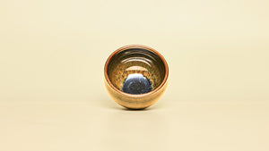 Top view of Ink Wash tea bowl showing flowing mineral currents