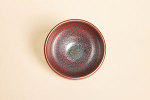 enmoku Jianzhan teacup Ember design in polished iron-rich clay